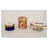 3 Halcyon Days English Enamel Battersea Boxes