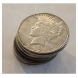 TEN 1922 US Peace Silver Dollars Mixed Mints