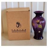 2006 FENTON Artist Signed Aubergine Vase 5469JN