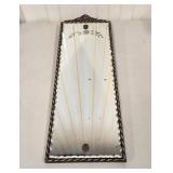 Antique Art Deco Etched Wall Mirror 22" x 8"