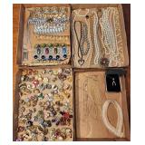 4 Boxes of Vintage Costume Jewelry