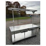 E2. STAINLESS WORK STATION W/ POT RACK 72" X36"