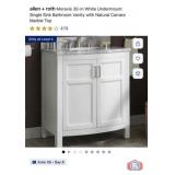 New 1 pcs; allen + roth Moravia 30-in White