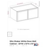 New 3 pcs; Slim Shaker White Dove Wall Cabinet -