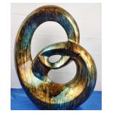 Abstract Swirl Ceramic Sculpture