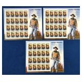 2004 John Wayne 37-Cent Stamps, 3-Sheets