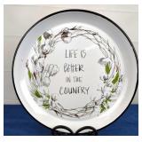 Decorative Enamelware Plate