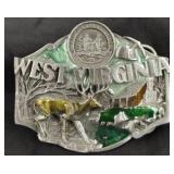 1987 Siskiyou Colorized West Virginia Belt Buckle