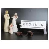 NEW "Dog Is In/Out" Enamel Sign + (6)