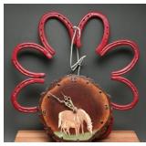 Horseshoe Wreath & Decorative Horse Clock