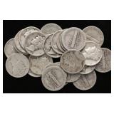 Mercury Dimes, 90% SIlver (25)