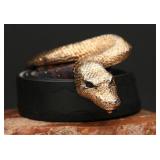 Ch. Ross 24K Gold-Plated Snake Belt Buckle