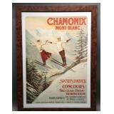 Chamonix Mont-Blanc II" Vintage Ski Poster