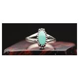 Navajo Greg Yazzie Sterling Turquoise Ring 9