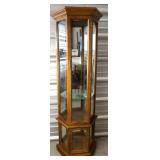 ? Pulaski Walnut Lighted Corner Display Hutch