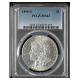 PCGS Graded MS63 Morgan Dollar 1890-S