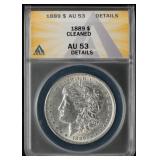 ANACS Graded AU 53 1889 Details Morgan Dollar