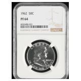 NGC Graded Liberty Half Dollar 1962 PF64