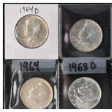 1964 1964 Kennedy Half Dollars (4) - UNC