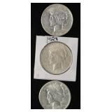 1923-P,D,S Peace Silver Dollars (3)