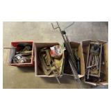4 Boxes of Miscellaneous Tools and Garage Items