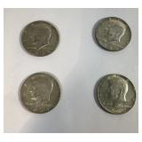 Lot of 4 Kennedy Half Dollars 40% Silver 1967 1968