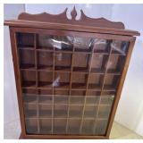 36 Slot Glass Door Wooden Display Case