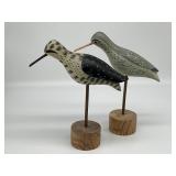 Lot of 2 wooden birds 9" tall approx