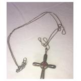 Sterling silver chain and cross pendant with