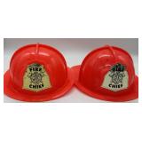 Lot of 2 Vintage Kids Fire Chief Helmets Tim-Eee