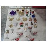 28 assorted Christmas ornaments: fish, Santa