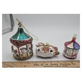 3 blown glass Carousel Christmas ornaments