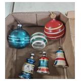 6 vintage Christmas ornaments