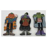 Lot of 3 Vintage Halloween Wooden String Figures