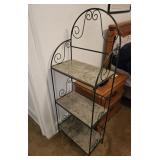 Metal rack with marble shelves