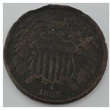 1865  and 1866 2 Cent Coins