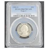 1981-S PR67DCAM Washington Quarter