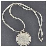 1924 Silver Peace Dollar Necklace(23 inch chain)