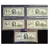 50 States $2 Bills(x5)