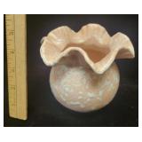 Vtg Shawnee MCM Pottery ruffled Rose Bowl vase