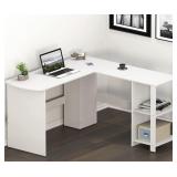 New SHW L-Shaped Home Office Wood Corner Desk,