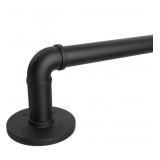 Wraparound 1 Inch Industrial Curtain Rods, Black