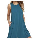 Women Summer Casual Round Neck T Shirt Dresses