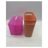 Plastic 3 tier sectioned tote and garbage can