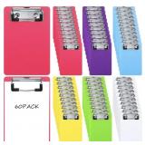 60 Pack Mini Clipboards 4 x 6 Inch Memo Small