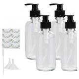 Press Pump Bottles, Maredash Clear Glass Storage