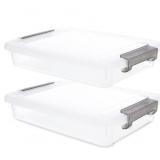 Citylife 2 PCS Plastic Storage Bins with Latching