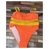 New Tempt Me 2-piece orange bathing suit (size