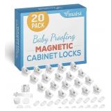 20 Pack Magnetic Cabinet Locks Baby Proofing -