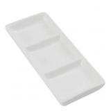 23 Mini White Ceramic Rectangular 3 Compartment